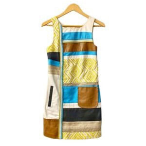 Tracy Reese Mixed Media Leather Silk Dress Size 4